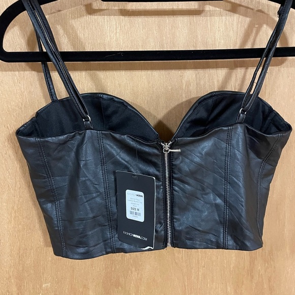 FASHION NOVA- faux leather crop - Picture 2 of 2